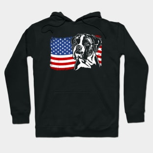 Proud Boxer Dog American Flag patriotic dog Hoodie